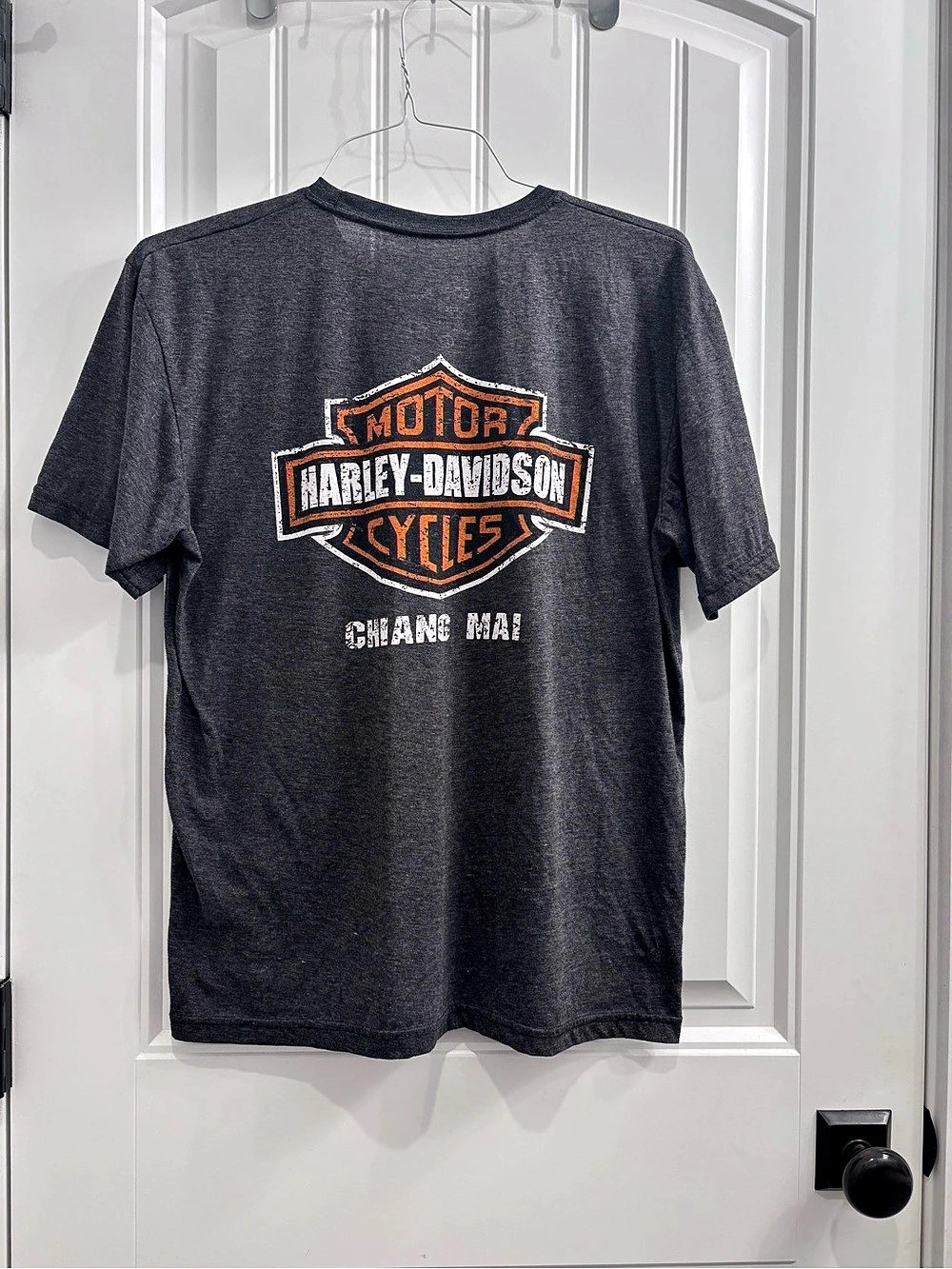 Harley-Davidson Chiang Mai Dealership Graphic T-Shirt Gray & Orange Large